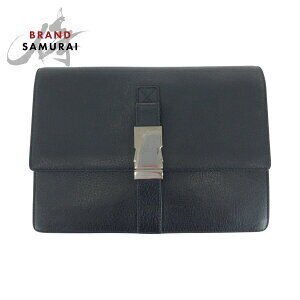 GUCCI Black Leather Shoulder Bag Clutch